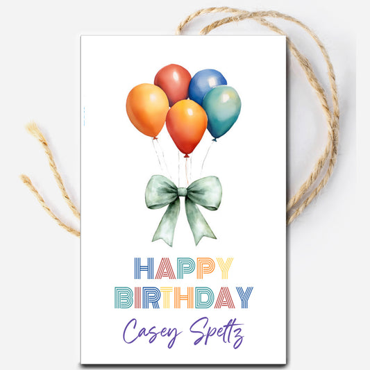 Balloon Birthday Gift Tag