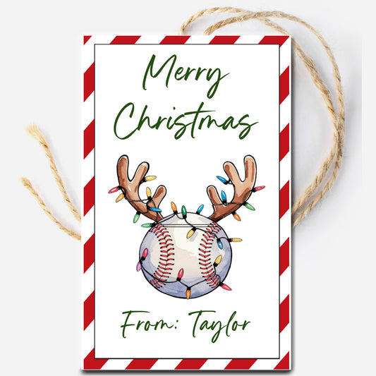 Christmas Baseball Gift Tag