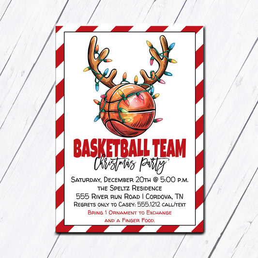 Basketball Team Christmas Party Invitation