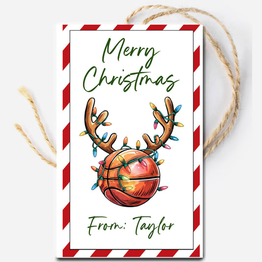 Christmas Basketball Gift Tag