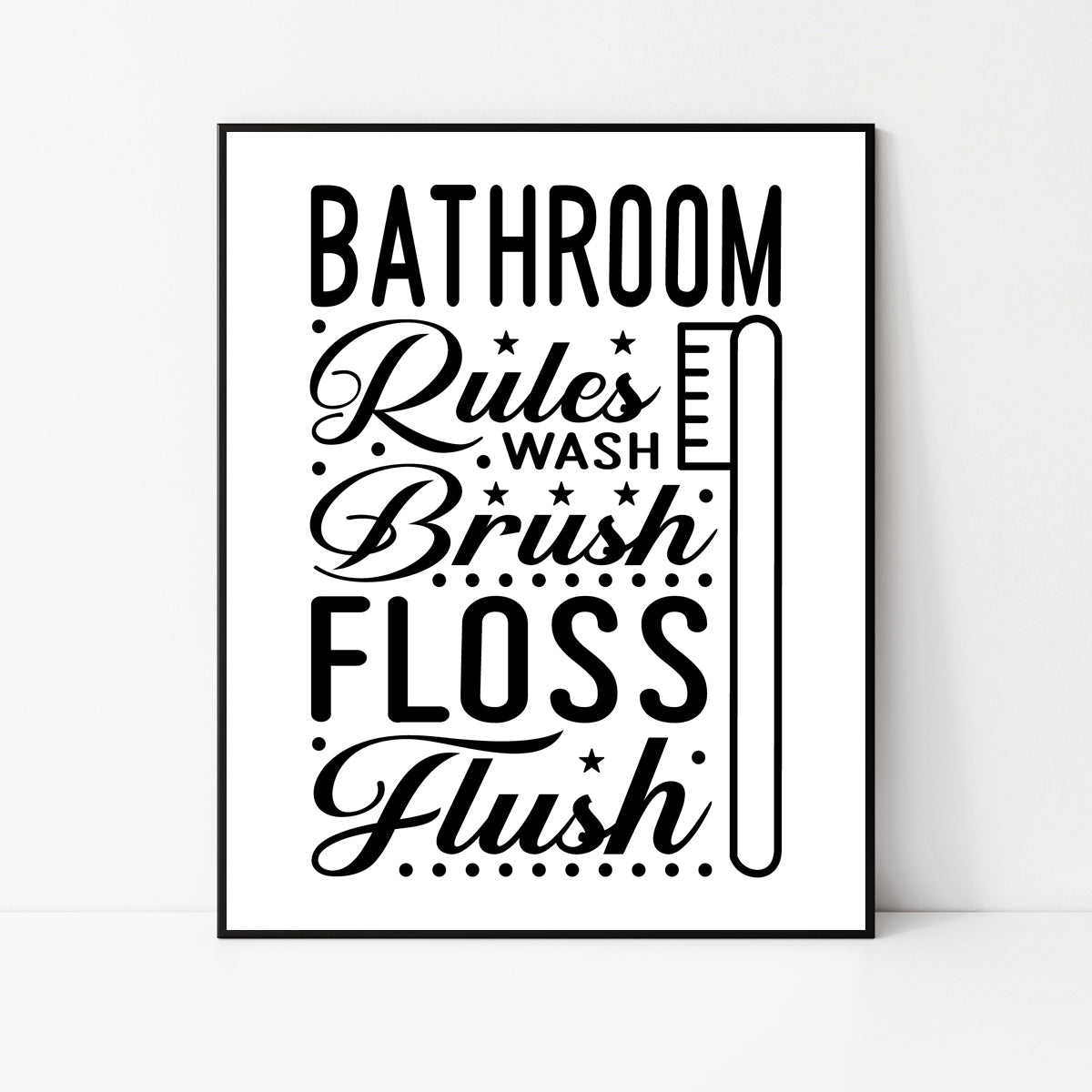 Bathroom Rules Sign Instant Download