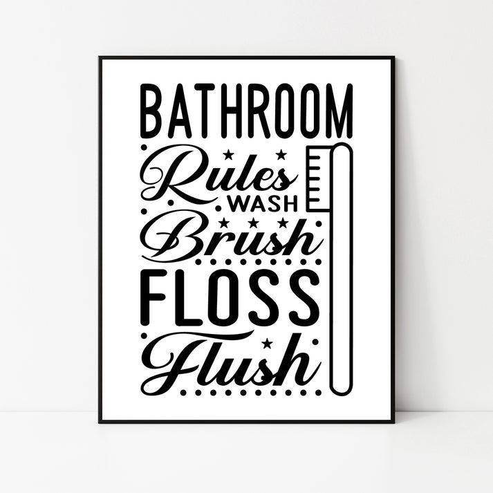 Bathroom Rules Sign Instant Download – wacky-kracker