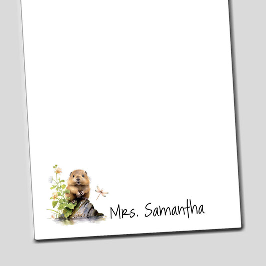 Personalized Beaver Notepad