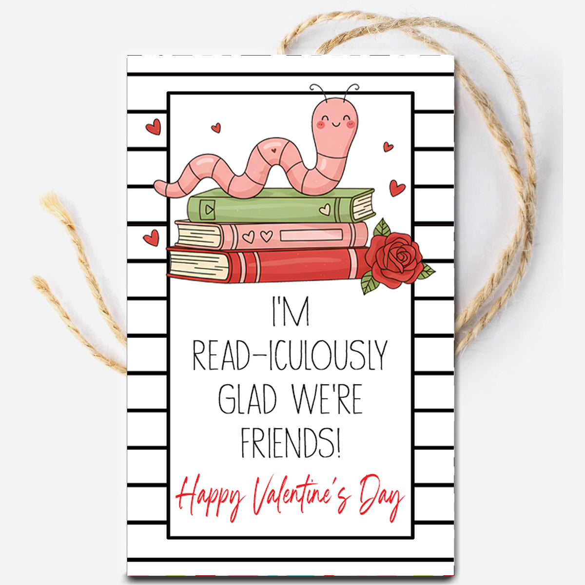 Valentine Book Instant Download Tag