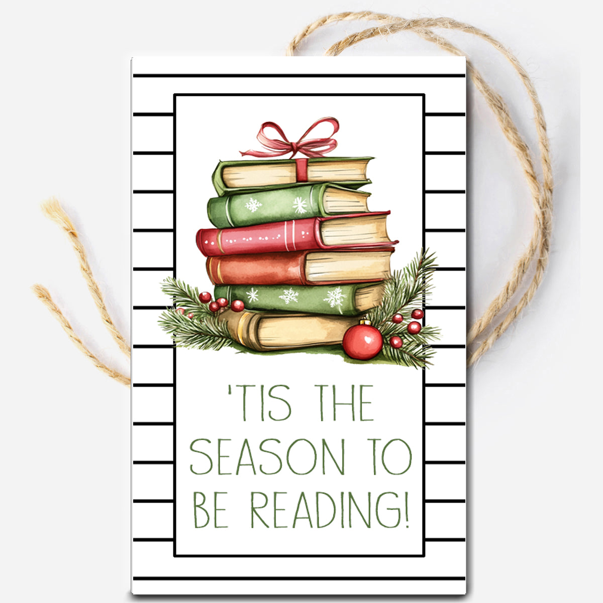 Christmas Book Instant Download Tag
