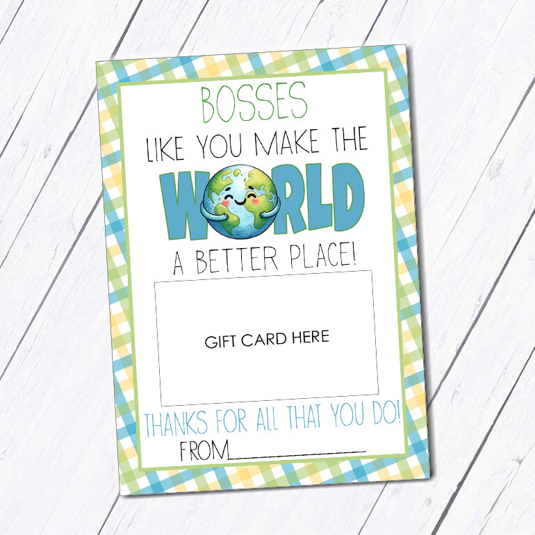 Boss Appreciation Day Instant Download Gift Card Holder
