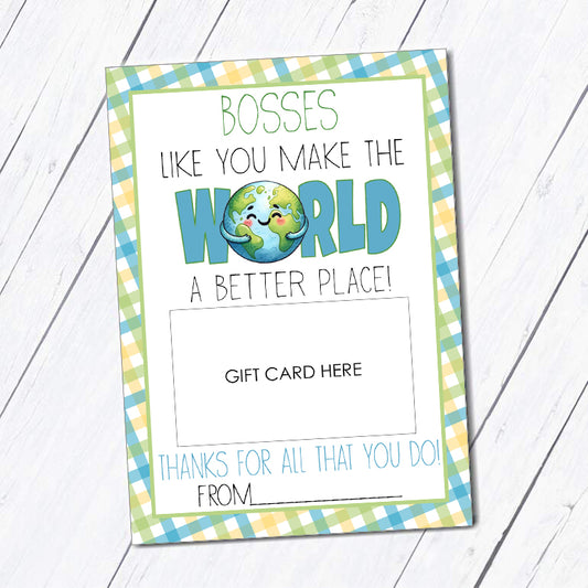Boss Appreciation Day Instant Download Gift Card Holder