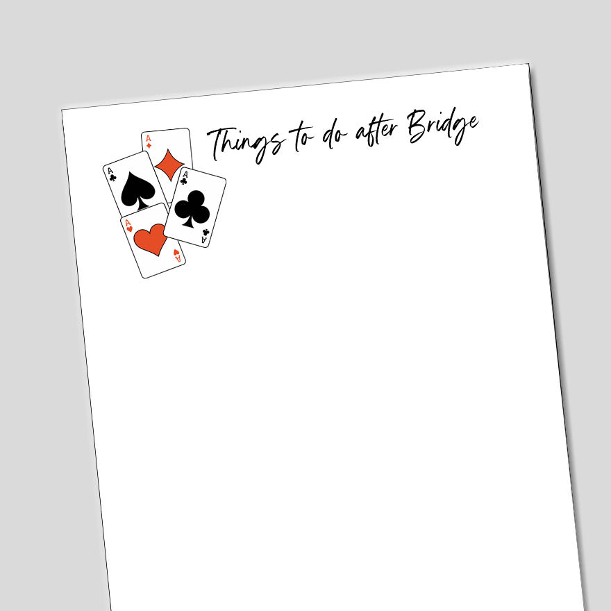 Things to do After Bridge Notepad