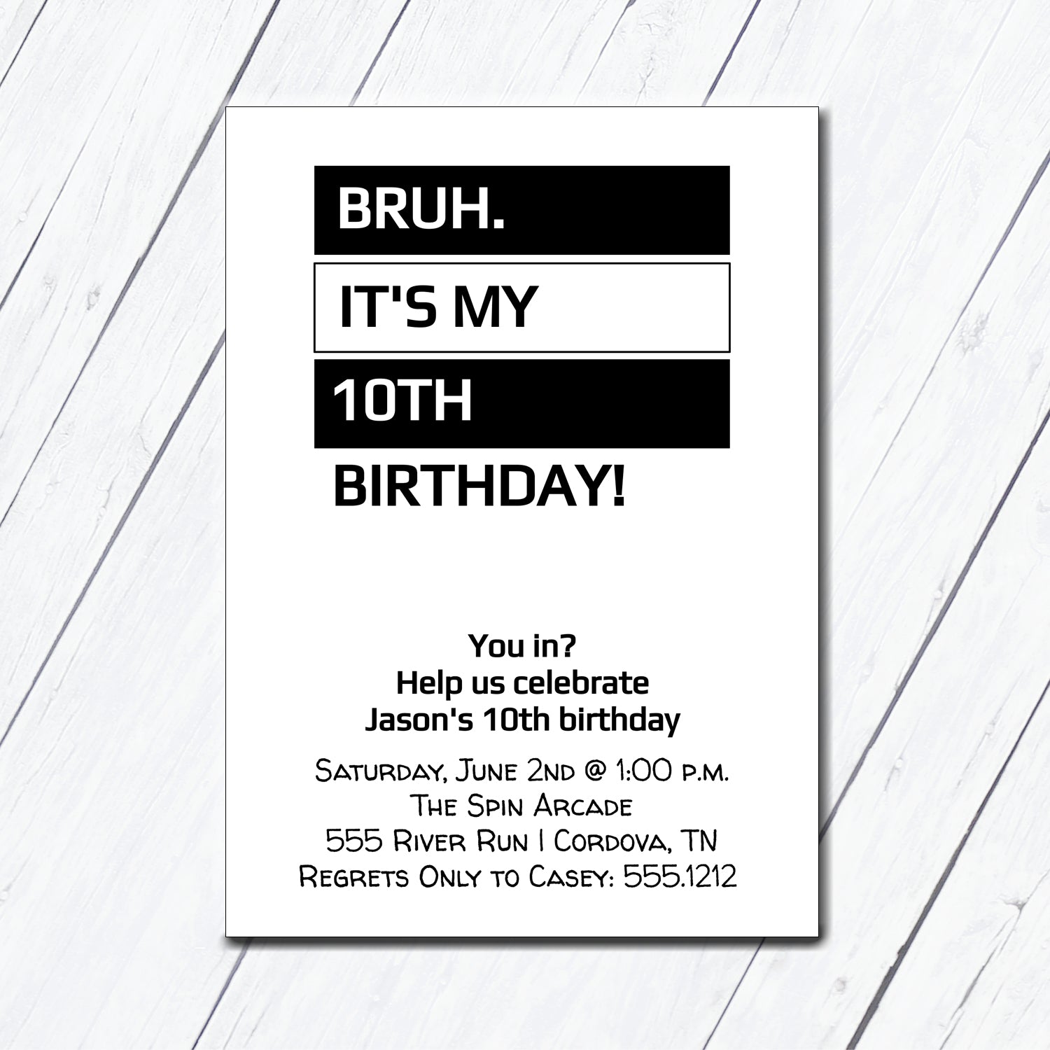 Bruh Birthday Invitation