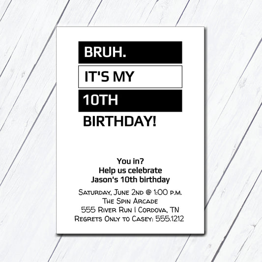 Bruh Birthday Invitation