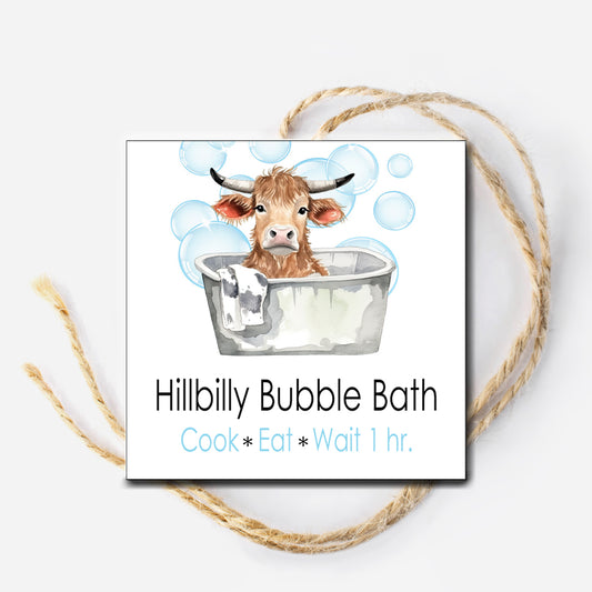 Hillbilly Bubble Bath Instant Download Tag