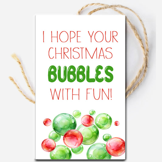 Christmas Bubbles Instant Download Tag