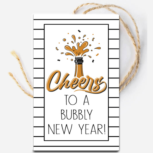 Cheers to a Bubbly New Year Gift Tag