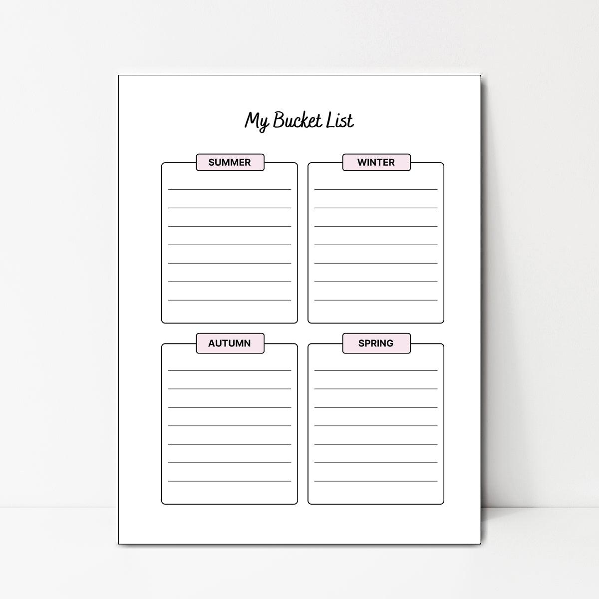 Bucket List - Instant Download