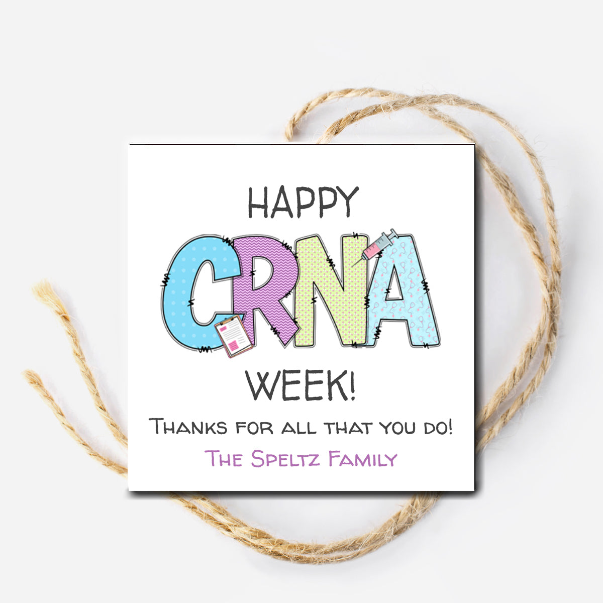 CRNA Nurse Personalized Gift Tag