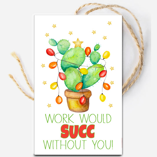 Succulent Christmas Instant Download Tag
