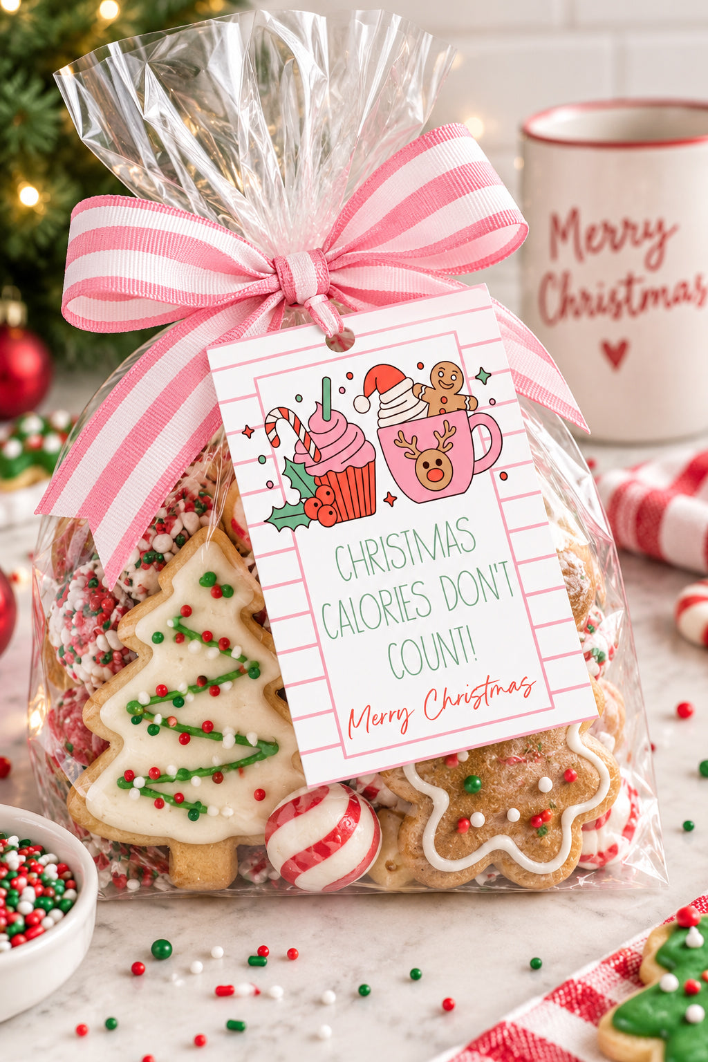 Christmas Calories Instant Download Tag