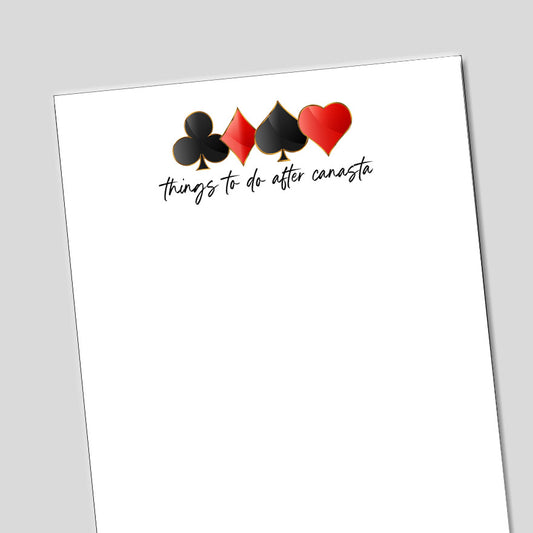 Things to do After Canasta Notepad