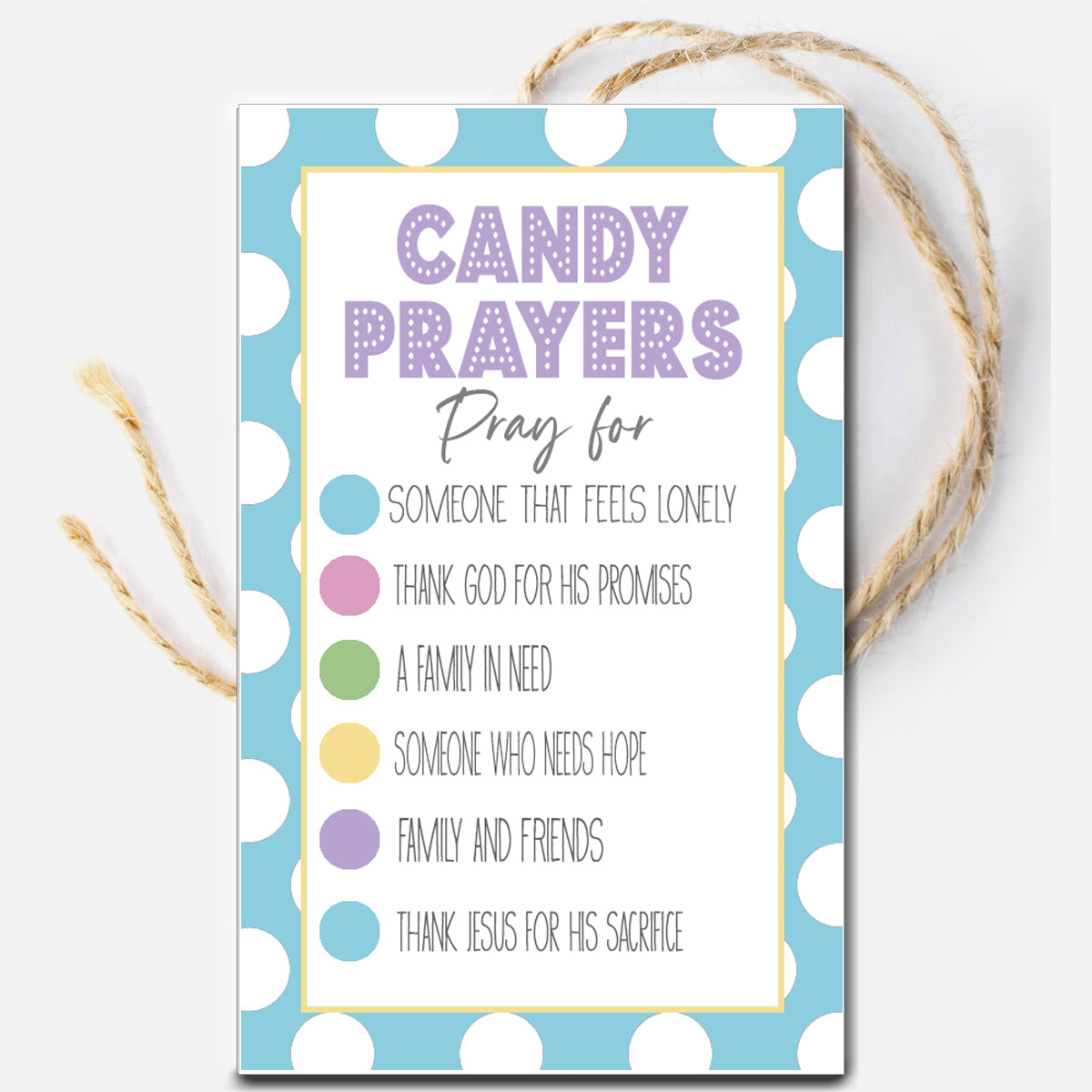 Easter Candy Prayer Instant Download Tag
