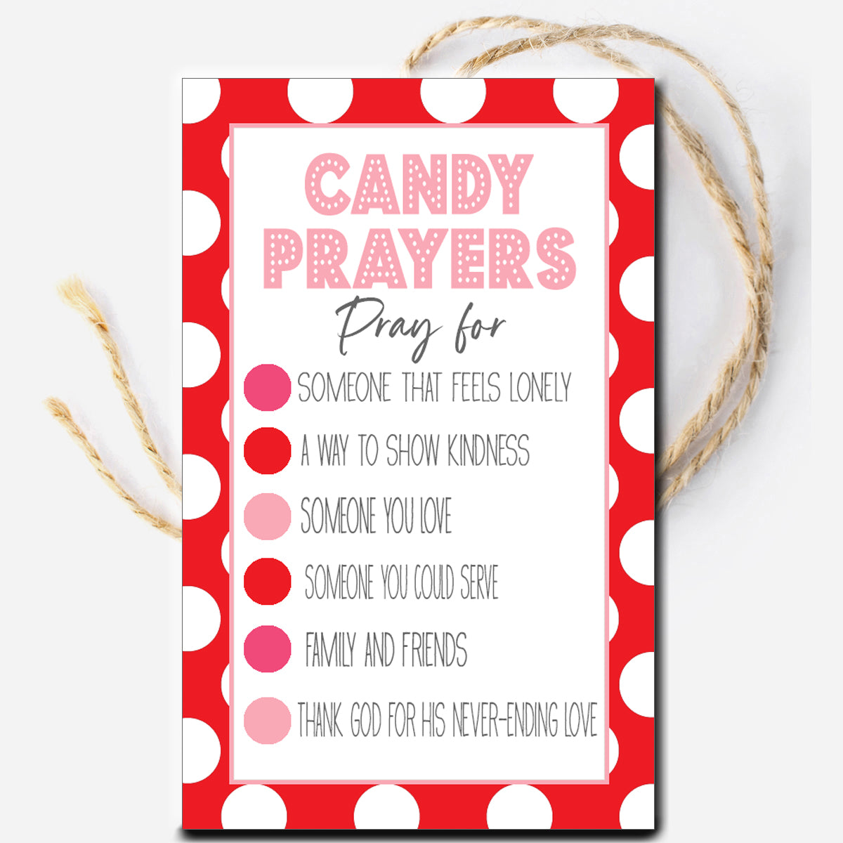 Valentine Candy Prayers Instant Download Tag