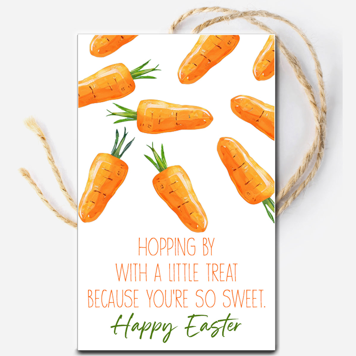 Easter Carrot Instant Download Tag