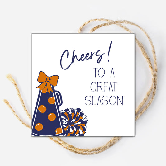 Blue and Orange Cheer Instant Download Tag