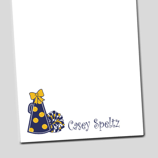 Cheerleader Blue and Gold Notepad