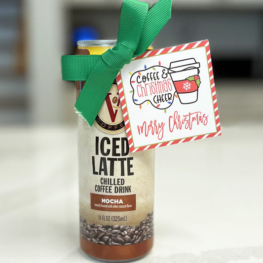 Coffee and Christmas Cheer Instant Download Tag
