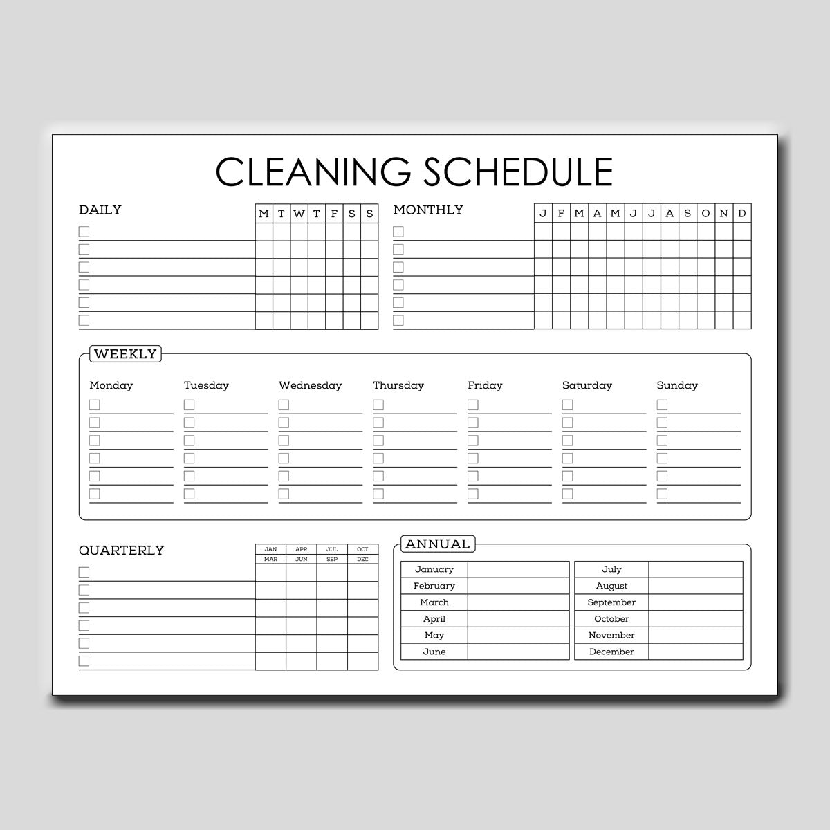 Cleaning Schedule