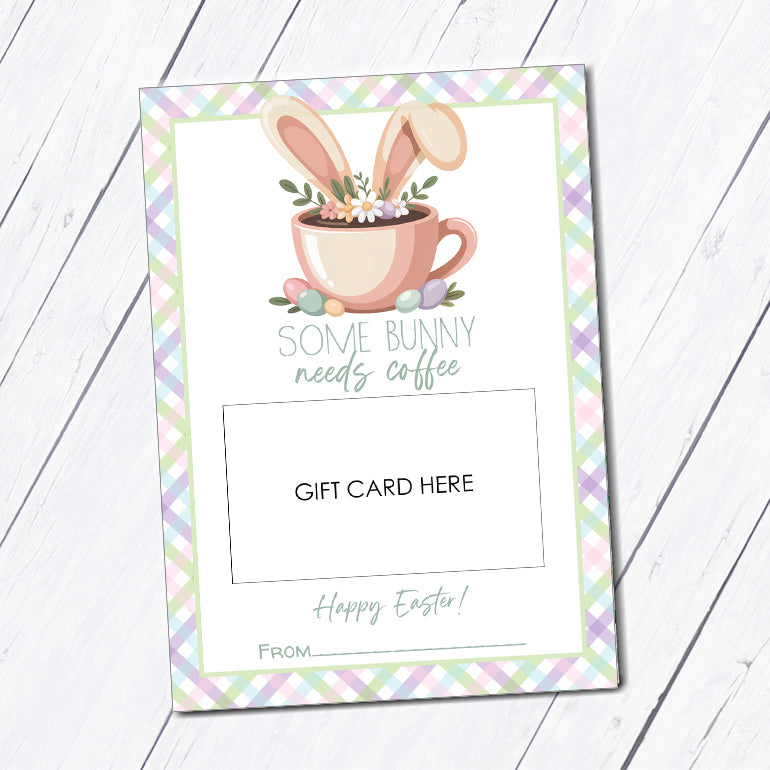 Easter Coffee Instant Download Gift Card Holder