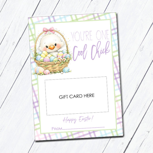 Easter Cool Chick Instant Download Gift Card Holder