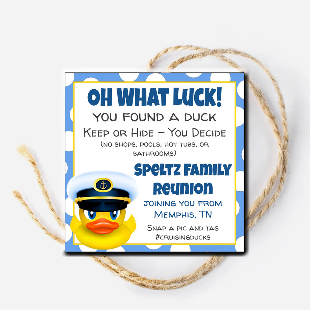 Duck for Cruise Gift Tag
