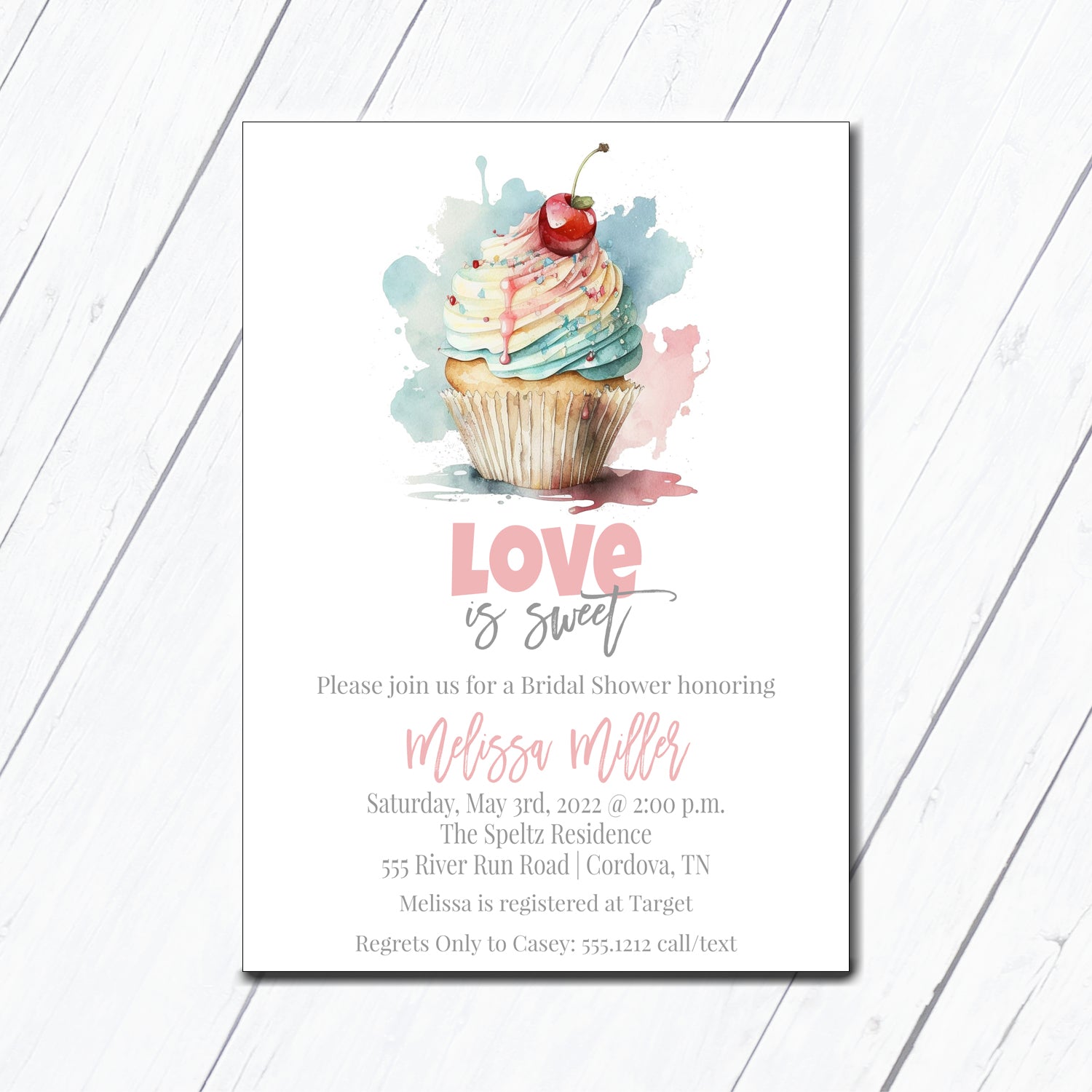 Cupcake Bridal Shower Invitation