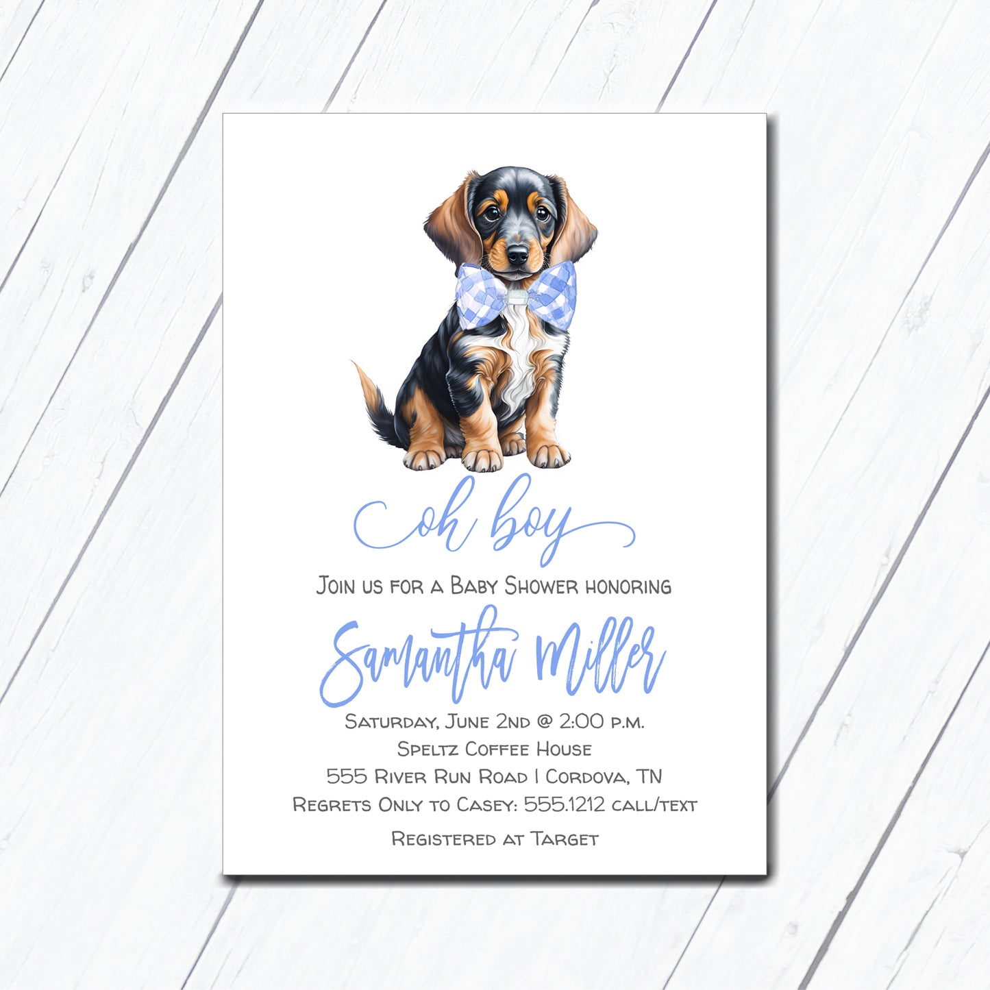 Dachshund Baby Shower Invitation