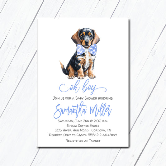 Dachshund Baby Shower Invitation