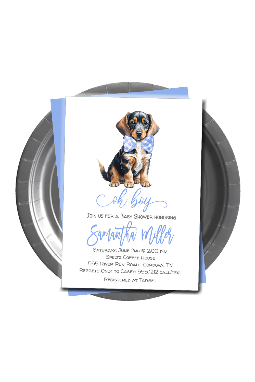 Dachshund Baby Shower Invitation