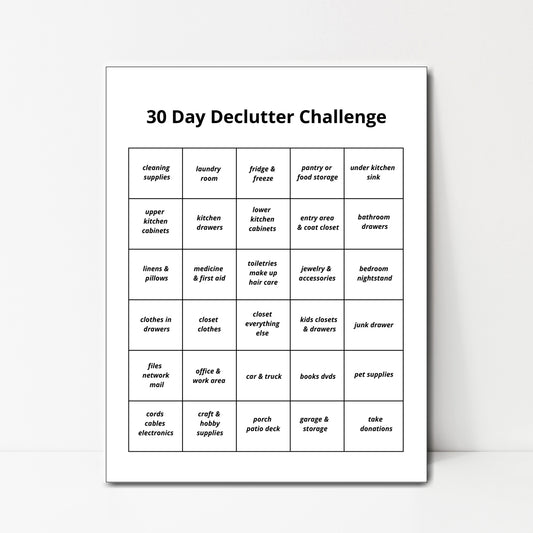 30 day Declutter Challenge Instant Download