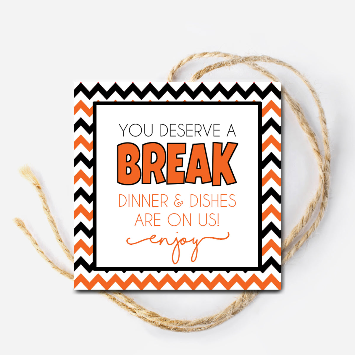 Halloween Dinner and Dishes Instant Download Tag