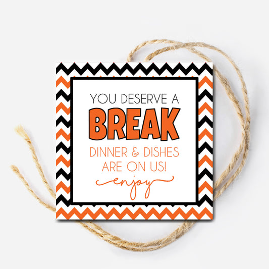 Halloween Dinner and Dishes Instant Download Tag