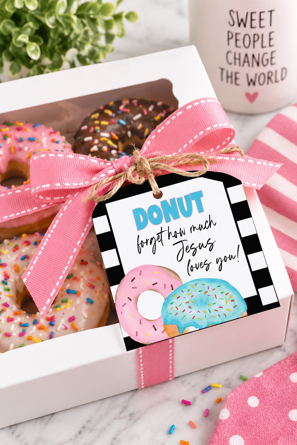 Donut forget how much Jesus loves you Instant Download Tag