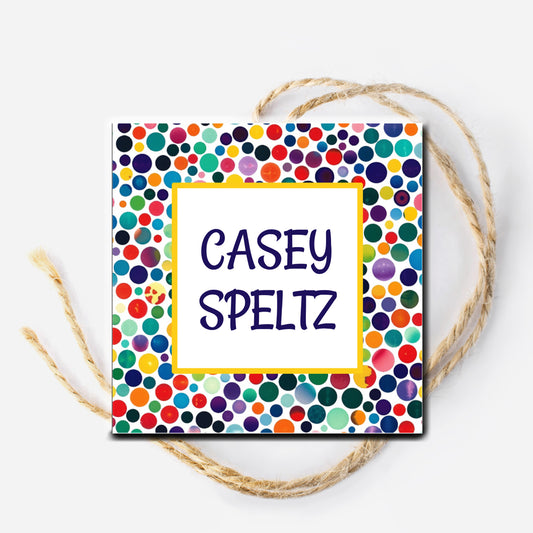 Colorful Dots Personalized Tag