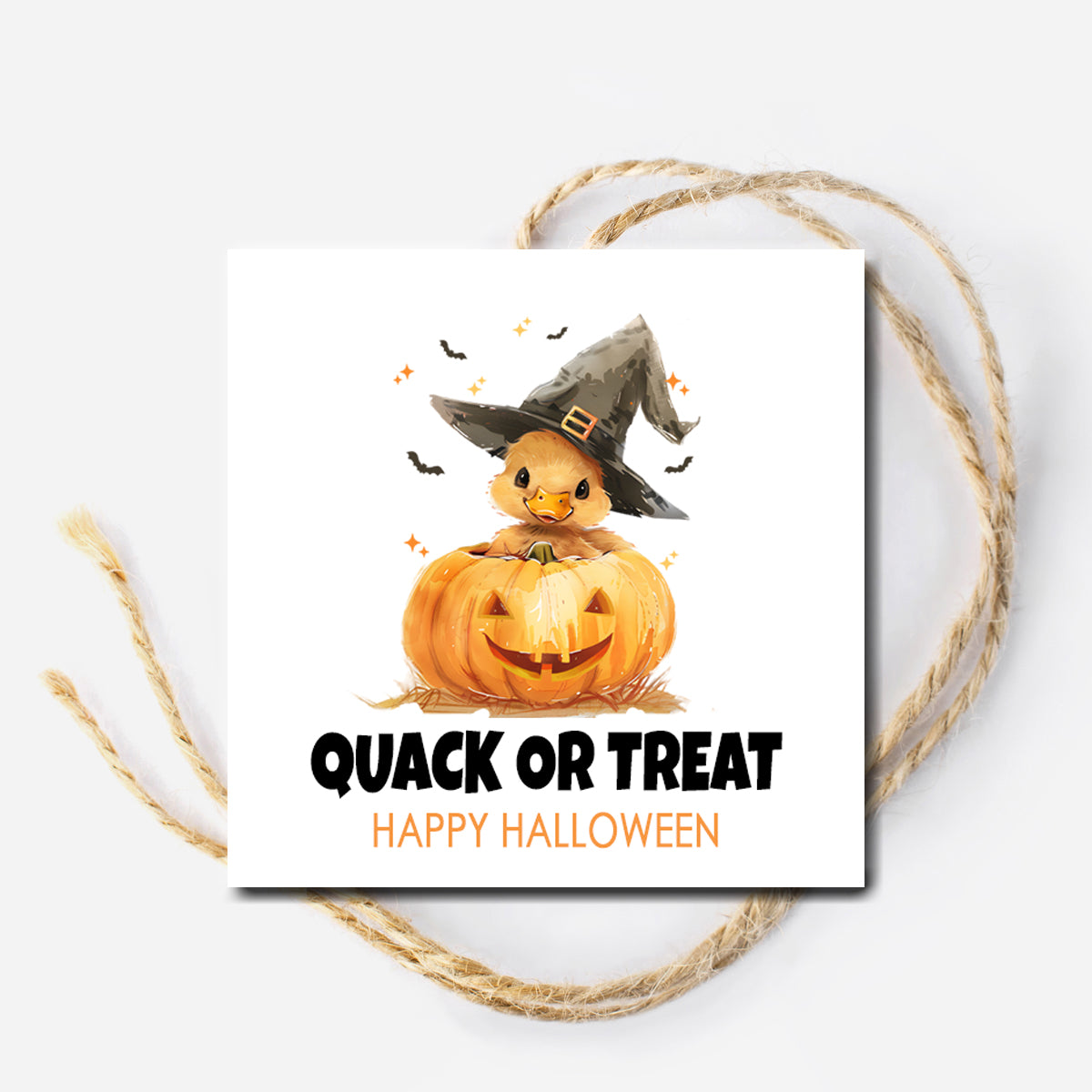 Halloween Duck Quack or Treat Instant Download Tag