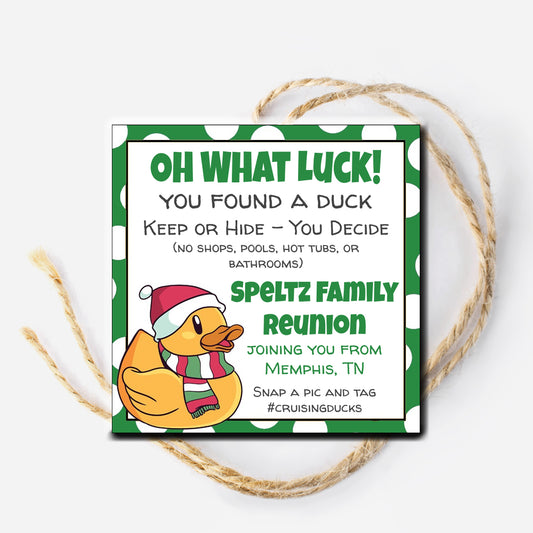 Duck for Christmas Cruise Gift Tag