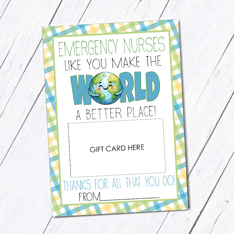 Emergency Nurse Instant Download Gift Card Holder