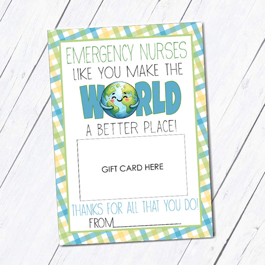 Emergency Nurse Instant Download Gift Card Holder