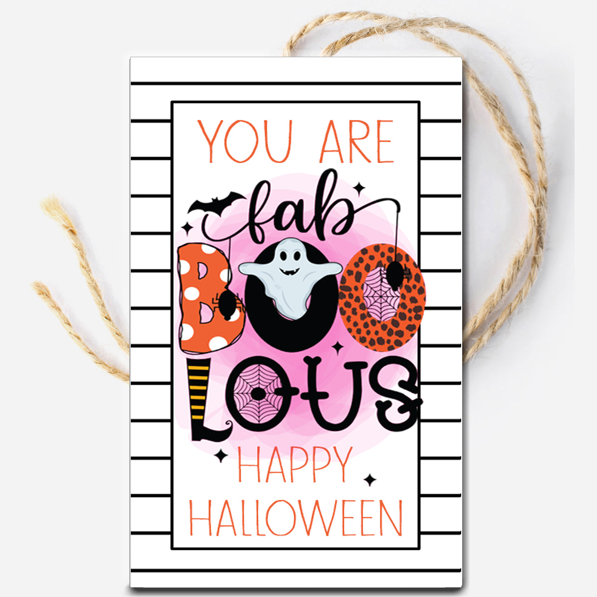 Fab Boo Lous Halloween Instant Download Tag