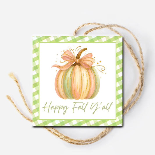 Happy Fall Y'all Gift Tag