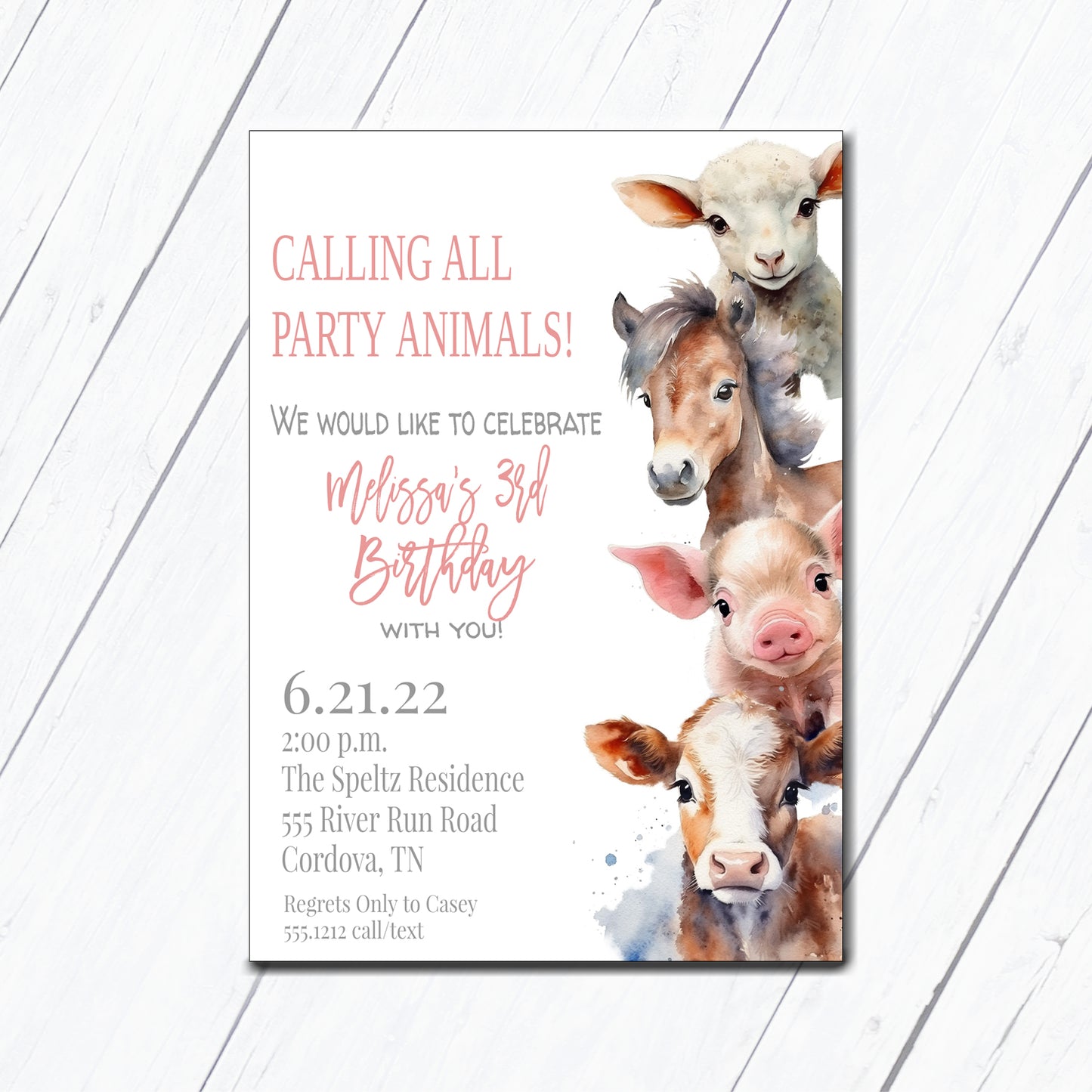 Party Animal Birthday Invitation