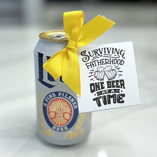 Fatherhood Beer Tag - INSTANT DOWNLOAD