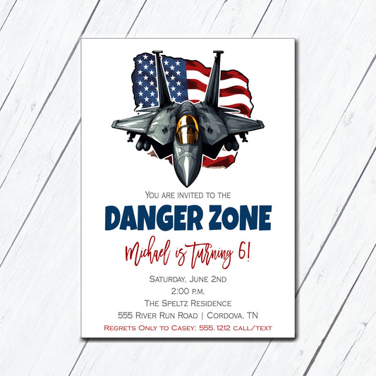 Fighter Pilot Birthday Invitation